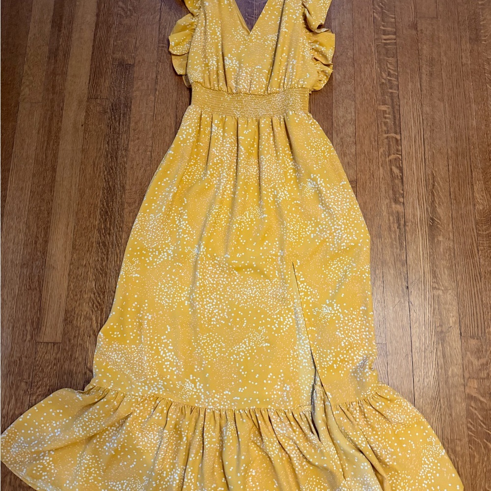 Express Yellow Ruffle Maxi Dress - Picture 3 of 5